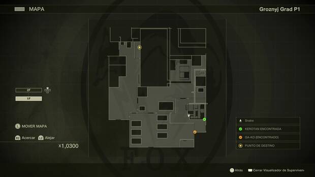 Metal Gear Solid Delta - Groznyj Grad, ubicación de la ruta de huida