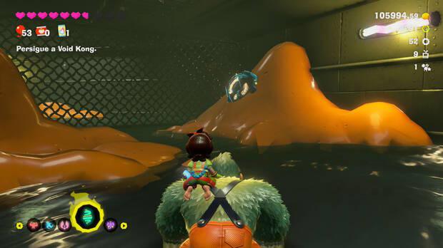 Donkey Kong Bananza - Ubicación del fósil Neumático viejo 53 en Estrato del festín