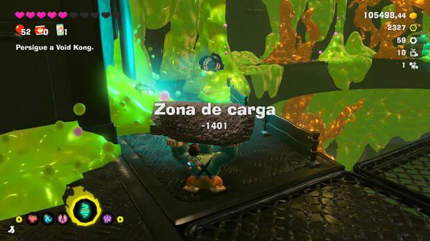 Donkey Kong Bananza - Ubicación del fósil Neumático viejo 60 en Estrato del festín