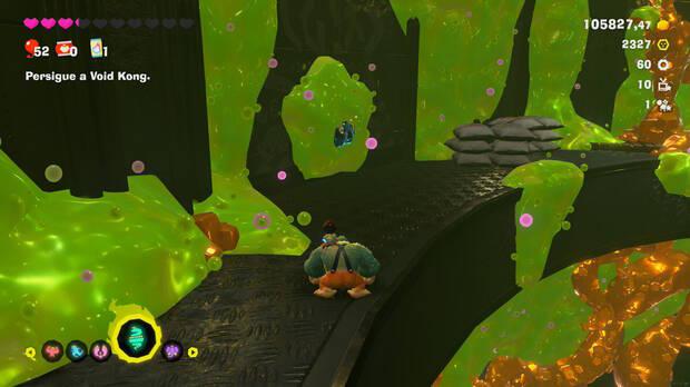 Donkey Kong Bananza - Ubicación del fósil Neumático viejo 61 en Estrato del festín