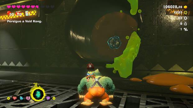 Donkey Kong Bananza - Ubicación del fósil Neumático viejo 54 en Estrato del festín