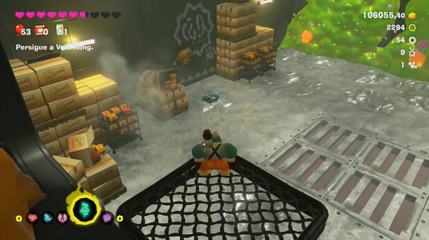 Donkey Kong Bananza - Ubicación del fósil Neumático viejo 55 en Estrato del festín