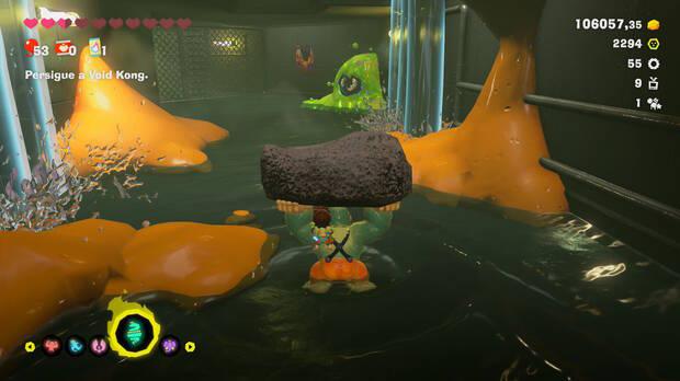 Donkey Kong Bananza - Ubicación del fósil Neumático viejo 56 en Estrato del festín