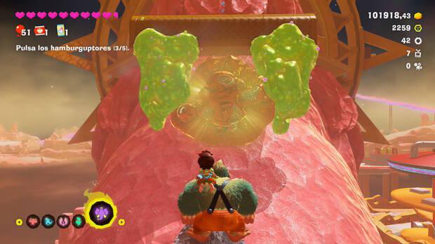 Donkey Kong Bananza - Ubicación del fósil robot en Estrato del festín