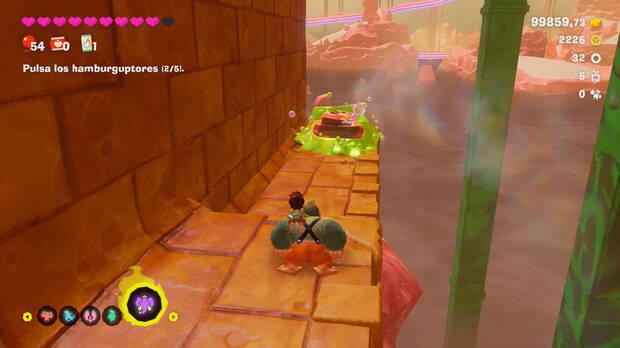 Donkey Kong Bananza - Ubicación del fósil Tele de tubo 05 en Estrato del festín