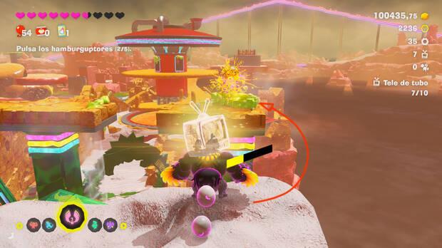 Donkey Kong Bananza - Ubicación del fósil Tele de tubo 06 en Estrato del festín