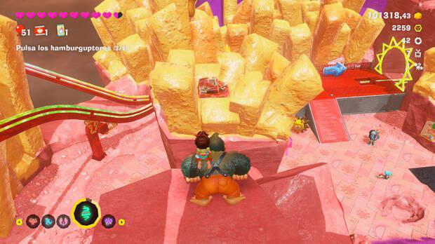 Donkey Kong Bananza - Ubicación del fósil Tele de tubo 07 en Estrato del festín