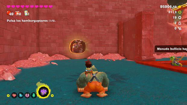 Donkey Kong Bananza - Ubicación del fósil Tele de tubo 03 en Estrato del festín