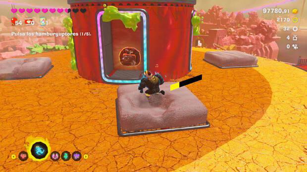 Donkey Kong Bananza - Ubicación del fósil Tele de tubo 04 en Estrato del festín