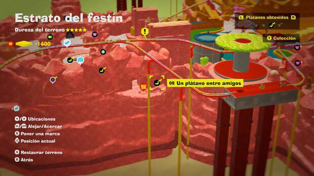 Donkey Kong Bananza - Localización en el mapa del plátano 08 en Estrato del festín