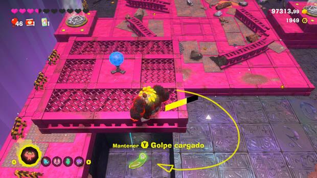 Donkey Kong Bananza - Ubicación del plátano 05 en Estrato del festín