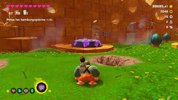 Donkey Kong Bananza - Ubicación del plátano 09 en Estrato del festín