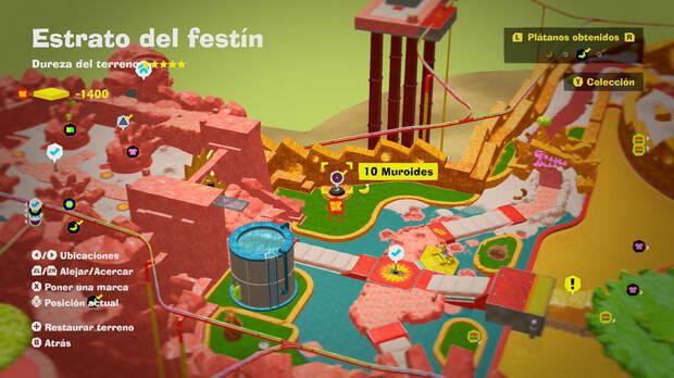 Donkey Kong Bananza - Localización en el mapa del plátano 09 en Estrato del festín