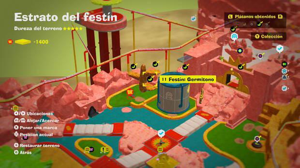 Donkey Kong Bananza - Localización en el mapa del plátano 11 en Estrato del festín