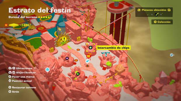 Donkey Kong Bananza - Localización en el mapa del plátano 57 en Estrato del festín