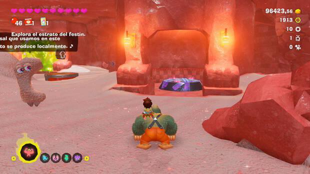 Donkey Kong Bananza - Ubicación del plátano 06 en Estrato del festín