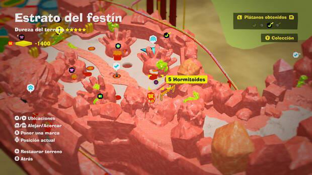 Donkey Kong Bananza - Localización en el mapa del plátano 06 en Estrato del festín