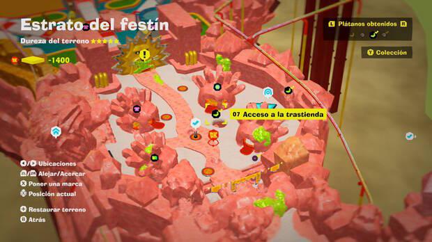 Donkey Kong Bananza - Localización en el mapa del plátano 07 en Estrato del festín