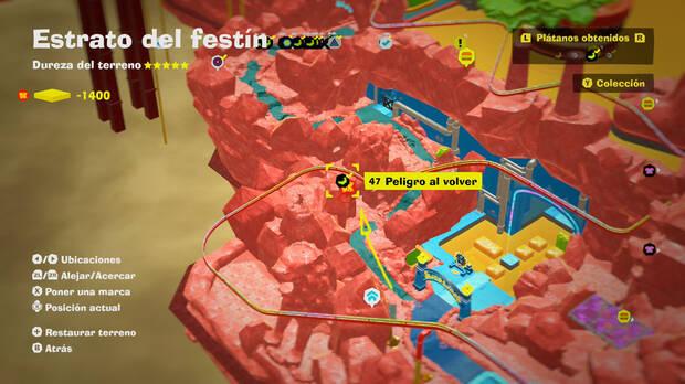 Donkey Kong Bananza - Localización en el mapa del plátano 47 en Estrato del festín