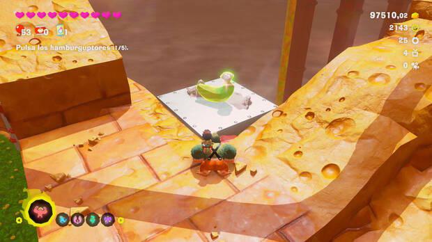 Donkey Kong Bananza - Ubicación del plátano 17 en Estrato del festín