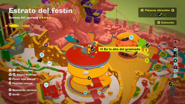 Donkey Kong Bananza - Localización en el mapa del plátano 18 en Estrato del festín