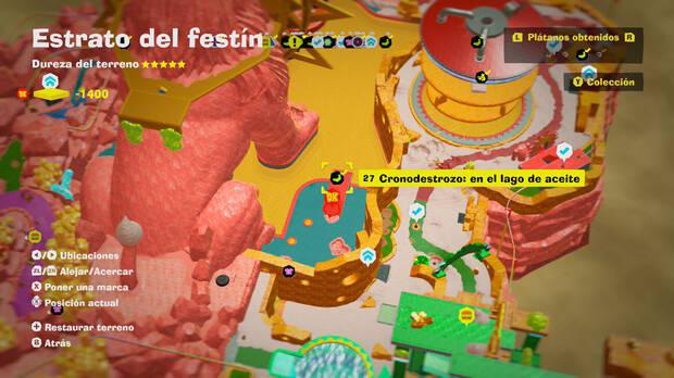 Donkey Kong Bananza - Localización en el mapa del plátano 27 en Estrato del festín