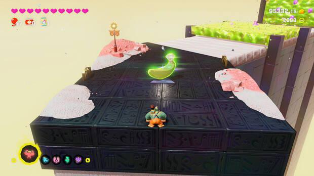 Donkey Kong Bananza - Ubicación del plátano 15 en Estrato del festín