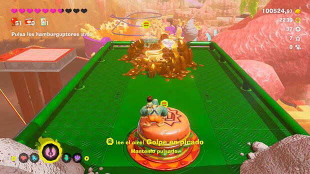 Donkey Kong Bananza - Ubicación del plátano 24 en Estrato del festín