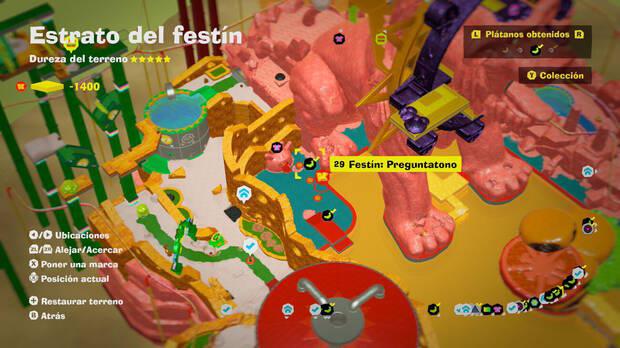 Donkey Kong Bananza - Localización en el mapa del plátano 29 en Estrato del festín
