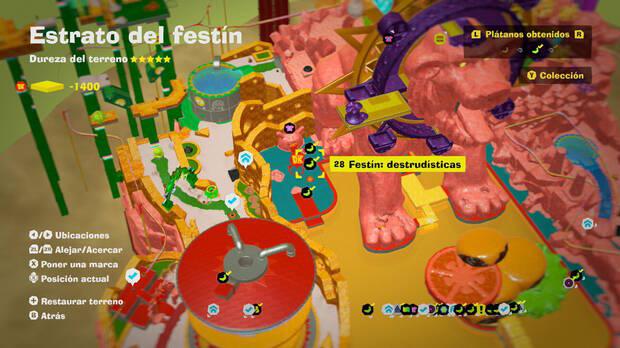 Donkey Kong Bananza - Localización en el mapa del plátano 28 en Estrato del festín