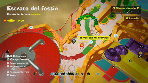 Donkey Kong Bananza - Localización en el mapa del plátano 20 en Estrato del festín