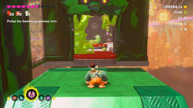 Donkey Kong Bananza - Ubicación del plátano 23 en Estrato del festín