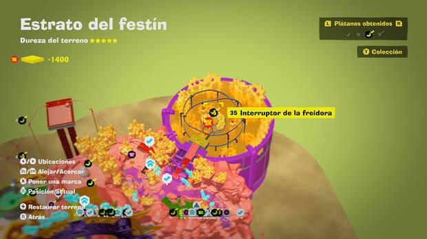 Donkey Kong Bananza - Localización en el mapa del plátano 35 en Estrato del festín