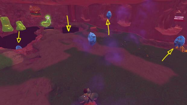 Donkey Kong Bananza - Ubicación del plátano 36 en Estrato del festín