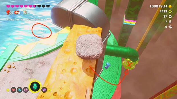 Donkey Kong Bananza - Ubicación del plátano 25 en Estrato del festín