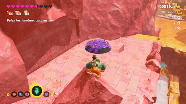 Donkey Kong Bananza - Ubicación del plátano 34 en Estrato del festín