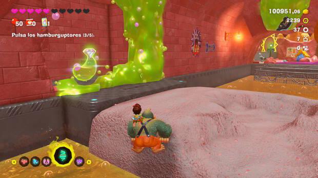 Donkey Kong Bananza - Ubicación del plátano 32 en Estrato del festín