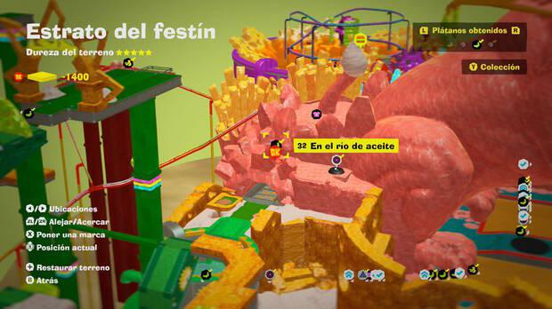 Donkey Kong Bananza - Localización en el mapa del plátano 32 en Estrato del festín