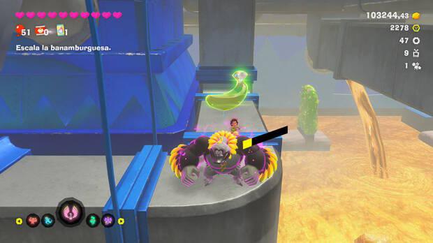 Donkey Kong Bananza - Ubicación del plátano 42 en Estrato del festín