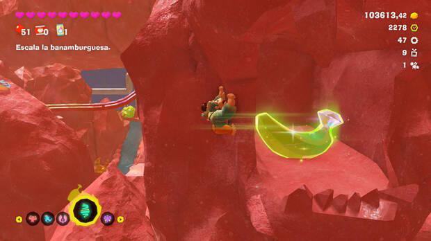 Donkey Kong Bananza - Ubicación del plátano 45 en Estrato del festín