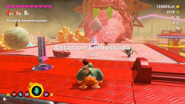 Donkey Kong Bananza - Ubicación del plátano 50 en Estrato del festín