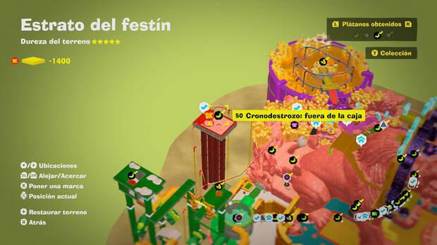 Donkey Kong Bananza - Localización en el mapa del plátano 50 en Estrato del festín