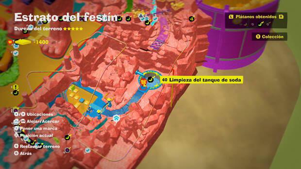 Donkey Kong Bananza - Localización en el mapa del plátano 40 en Estrato del festín