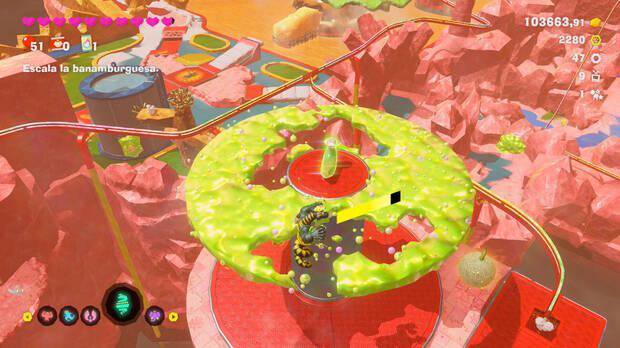 Donkey Kong Bananza - Ubicación del plátano 51 en Estrato del festín