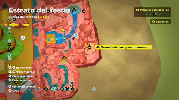 Donkey Kong Bananza - Localización en el mapa del plátano 46 en Estrato del festín