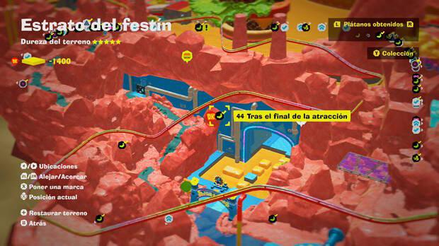 Donkey Kong Bananza - Localización en el mapa del plátano 44 en Estrato del festín