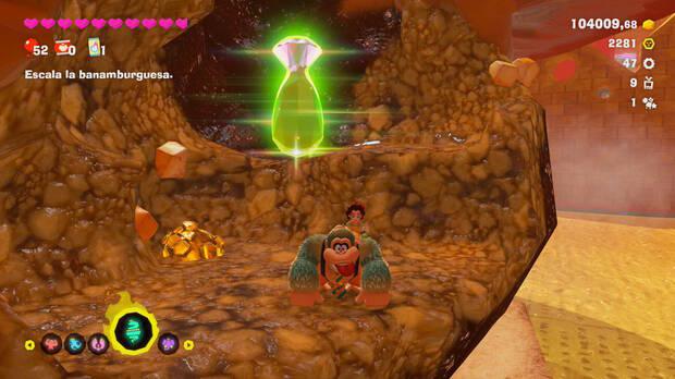 Donkey Kong Bananza - Ubicación del plátano 52 en Estrato del festín