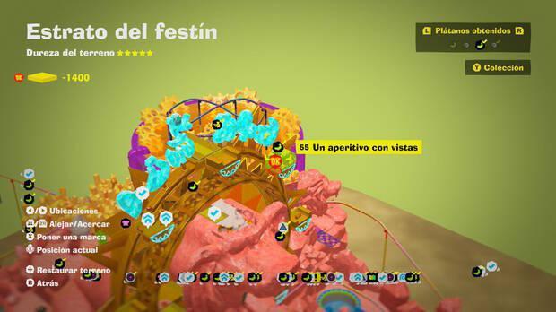 Donkey Kong Bananza - Localización en el mapa del plátano 55 en Estrato del festín