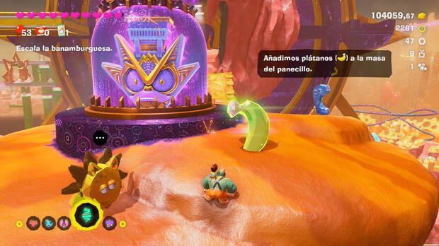 Donkey Kong Bananza - Ubicación del plátano 53 en Estrato del festín