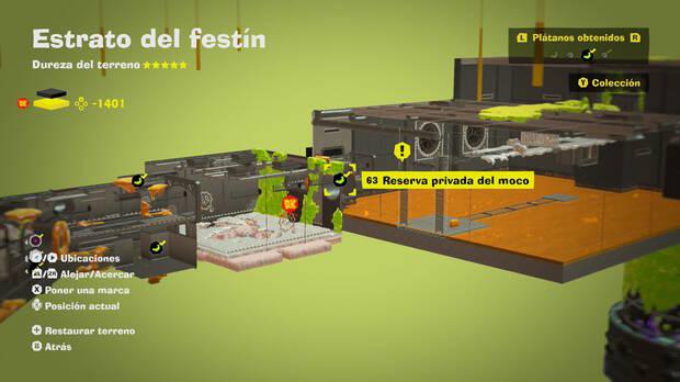 Donkey Kong Bananza - Localización en el mapa del plátano 63 en Estrato del festín